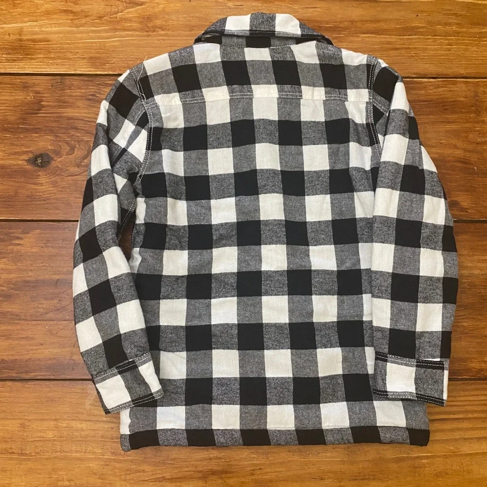 Tommy Bahama‎ Kids Black White Plaid Flannel Shirt Jacket Size L (10/12) shacket